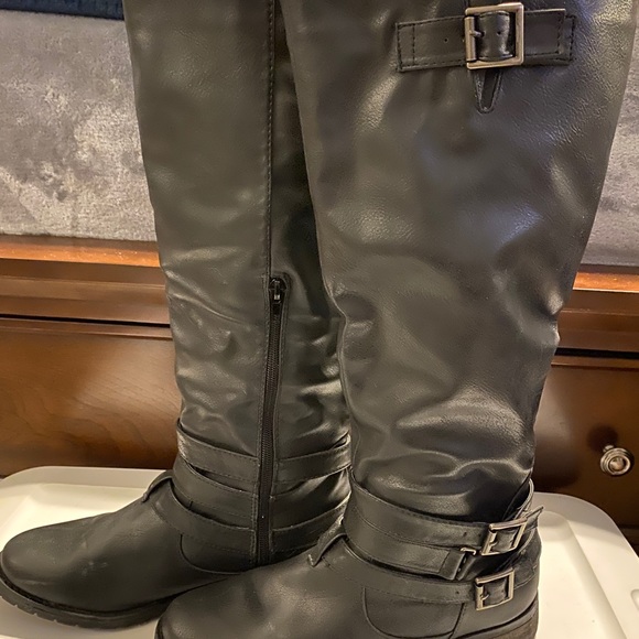 Rampage black size 8 knee length, biker type boot - Picture 2 of 4